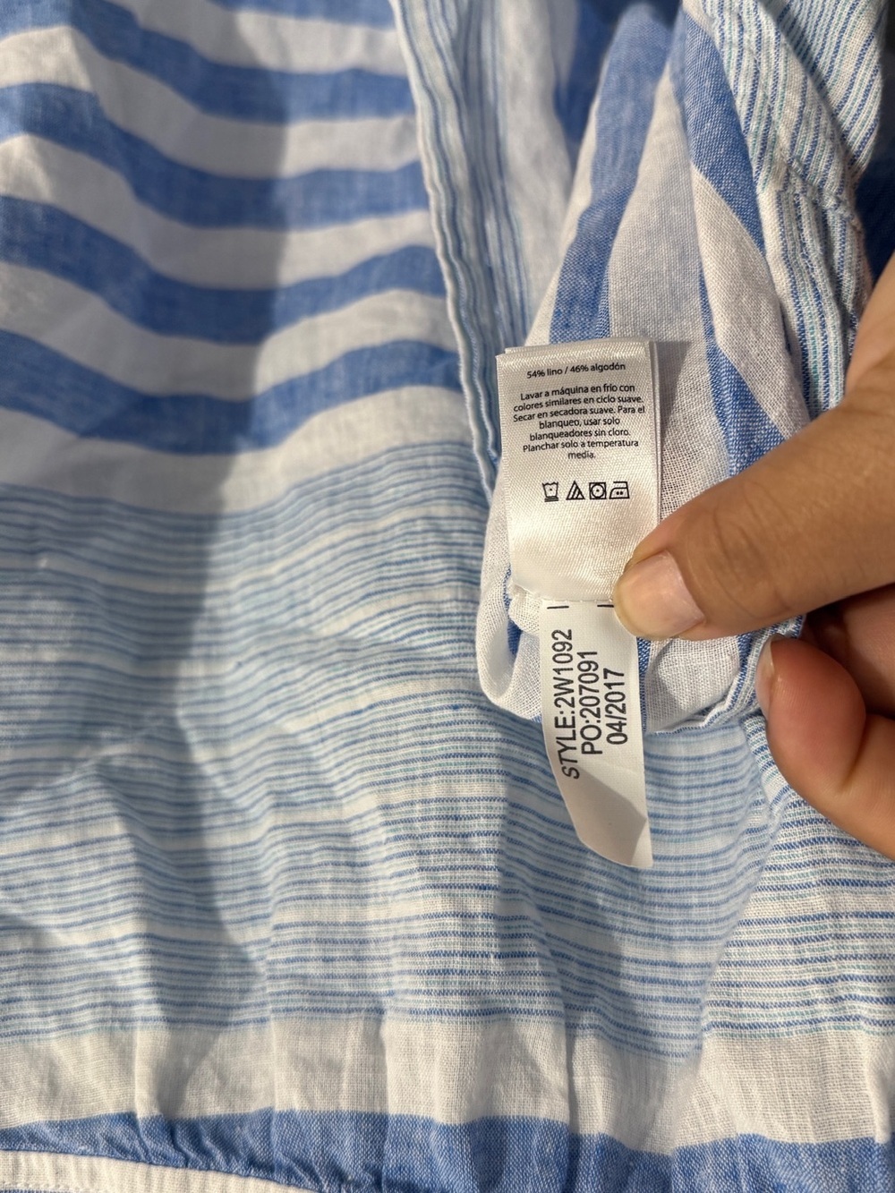 Vineyard Vines Top Womens 2 Button Up Tie Front Striped Linen Blend Preppy - Picture 8 of 10